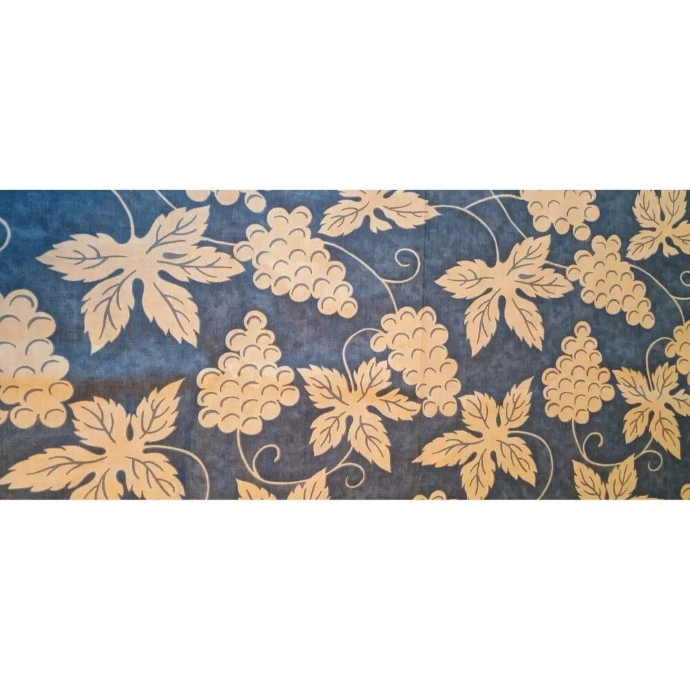 Tablecloth Large Rectangle Blue White Grapes Country 96x58 + 8 Napkins
